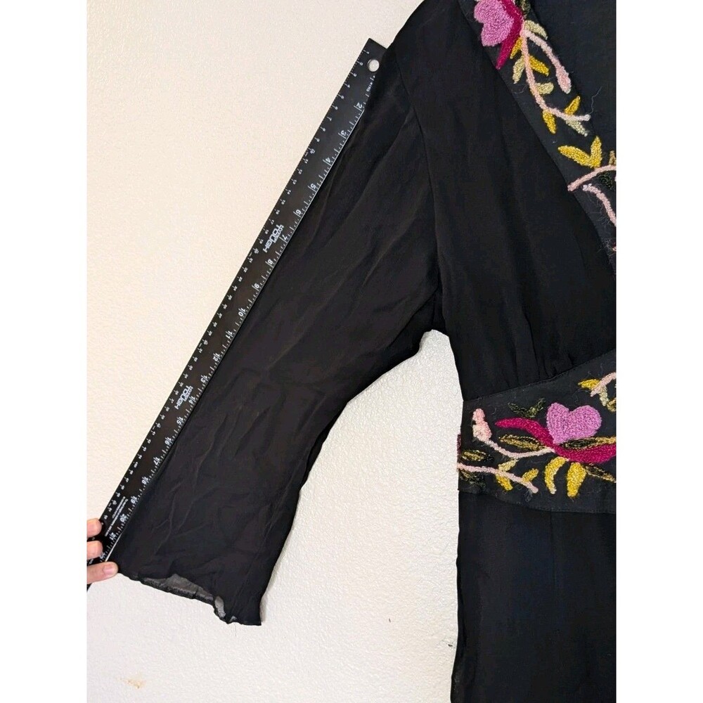 TWOOFUS NY Whimsigoth Embroidered Midi Dress 14 Boho Fairy Cottagecore Romantic - Picture 6 of 9